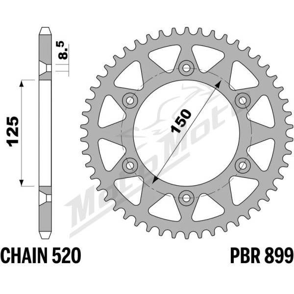 JT/PBR Grandinės komplektas 520HDS 14/50 KTM MX 250 90-92