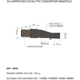 LEOVINCE Catalytic Converter VESPA GTS 125-150 17-20