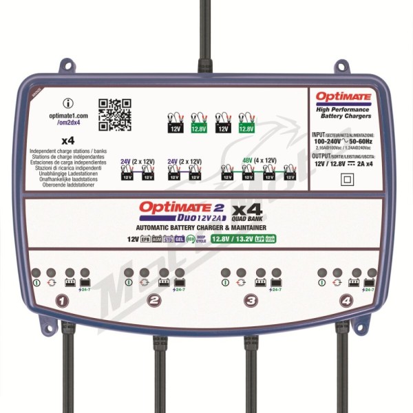 TECMATE OptiMate 2 DUO x 4 Bank Battery Charger