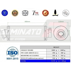 Exhausts kit Dominator ROUND SUZUKI GSX-R 1000 K9-L0-L1 2009-2011