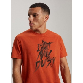 Vyriški marškinėliai DAKAR "Eat My Dust" oranžiniai