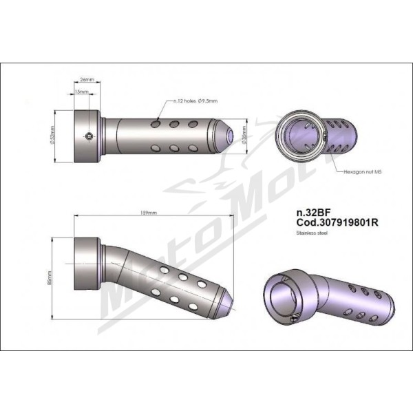 LEOVINCE DB Killer Insert YAMAHA FZ6 04-06/KAWASAKI Z 650 17-20/NINJA 50 17-20