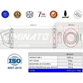 Exhaust silincer Dominator MX2 BMW G650 2007-2009 XCHALLENGE 