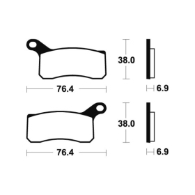 TECNIUM Racing MX/ATV Sintered Metal Brake pads - MOR366 KTM SX 450-505cc 09-12