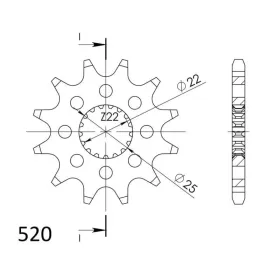 Supersprox Front sprocket 520 13T Husqvarna CR 125 09-13