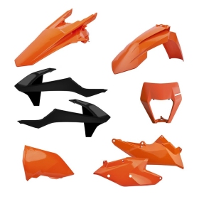 Polisport plastikų komplektas KTM EXC, EXC-F 150/500cc 17-19 Oranžinė / Juoda