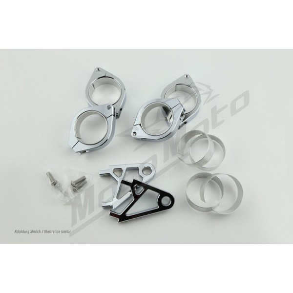 HIGHSIDER universal Lamp Holder Chrome Set 47-54mm