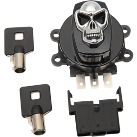 DRAG SPECIALTIES Skull ignition Switch Harley Davidson FLHR / FLHRC / FLHRCI / FLHRI / FLHRS / FLHRSI 1450-1690cc 99-13