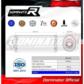 Duslintuvo bakelis Dominator OV Kawasaki ZX6R 1998 - 2002 SERTIFIKUOTAS