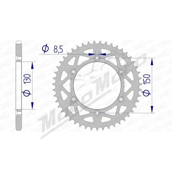 AFAM Aluminium Rear Sprocket 520 47-52 teeth