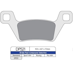DP BRAKES Standard Sintered Metal Brake Pads Kymco MXU 550-700cc 13-18