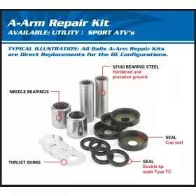 ALL BALLS Lower A-Arm Repair Kit Kawasaki KVF 650-700cc 02-14