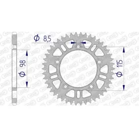 AFAM Aluminium Ultra-Light Self-Cleaning Rear Sprocket 72101 - 420 46-50 teeth KTM / HUSQVARNA / GAS GAS 50-65cc 98-24