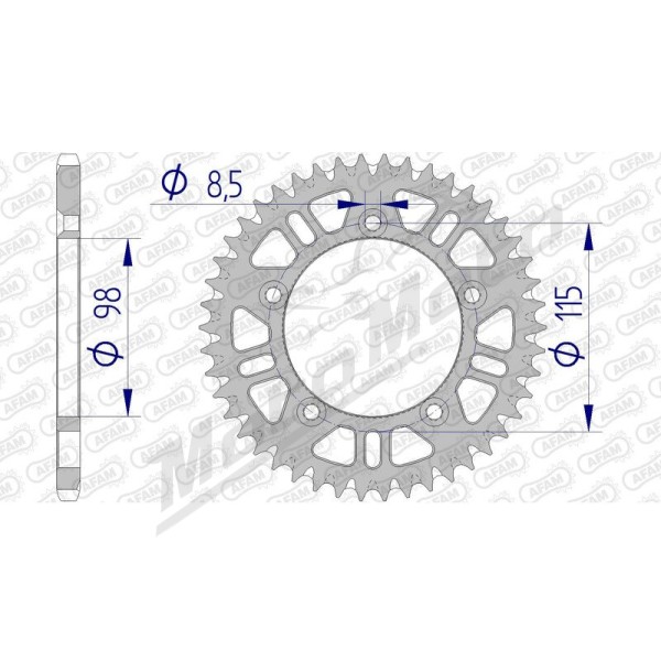 AFAM Aluminium Ultra-Light Self-Cleaning Rear Sprocket 72101 - 420 46-50 teeth KTM / HUSQVARNA / GAS GAS 50-65cc 98-24