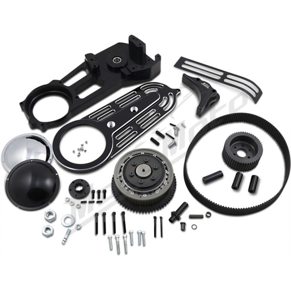 BELT DRIVES LTD. 2" Belt Drive Kit with Changeable Domes Harley Davidson FLST / FLSTC / FLSTCI 1340-1450cc 90-06