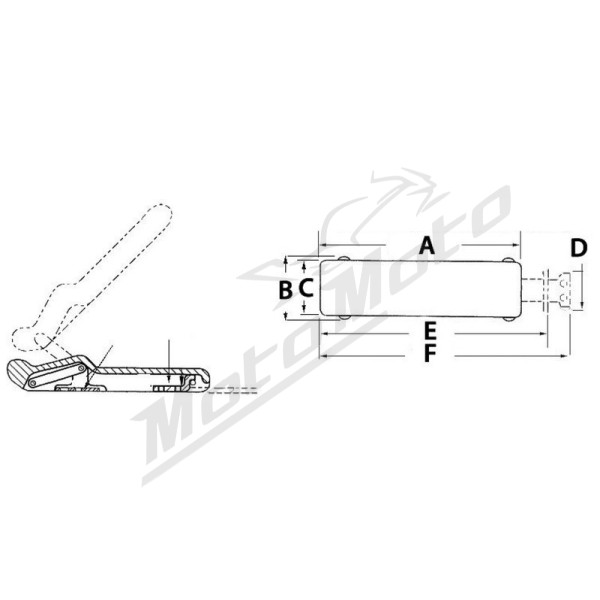 Osculati peak rubber latch musta 96x29mm