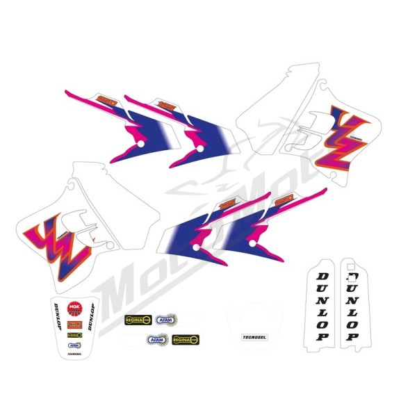 TECNOSEL lipdukų komplektas + sėdynės užvalkalas Yamaha YZ 125-250cc 93-9