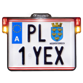 HEINZ BIKES All-in-One 2.0 License Plate Holder w/ LED Plate Lights, Brake and Rear Lights 17 x 21cm