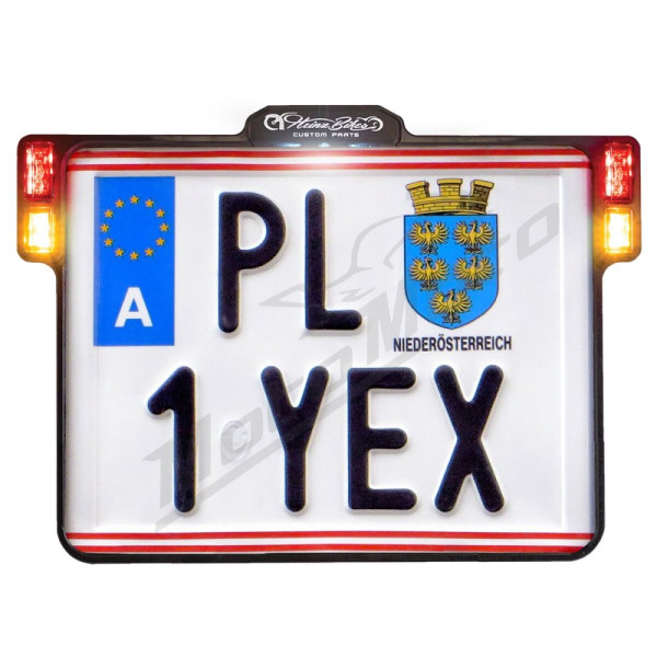 HEINZ BIKES All-in-One 2.0 License Plate Holder w/ LED Plate Lights, Brake and Rear Lights 17 x 21cm