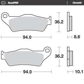 MOTO-MASTER Ceramic Rear Brake Pads BMW K / R / S 850-1300 93-26