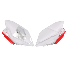 Side covers white / red CEMOTO ​​​​​​​HONDA CRF 450 2007-2008