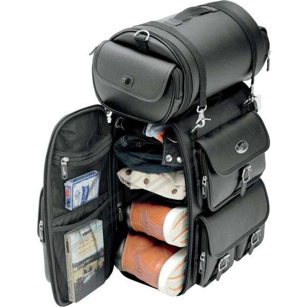 SADDLEMEN EX2200 Sissy Bar Bag with Roll Bag 36.1l
