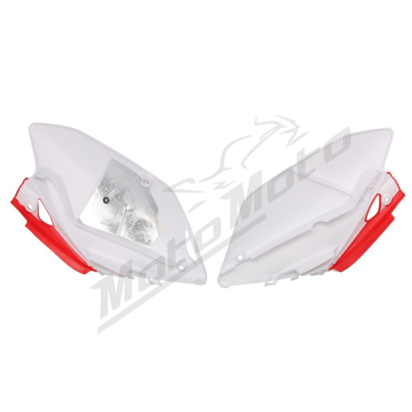 Side covers white / red CEMOTO ​​​​​​​HONDA CRF 450 2007-2008