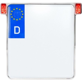 HEINZ BIKES Universal Chrome License Plate Holder With LED Lights