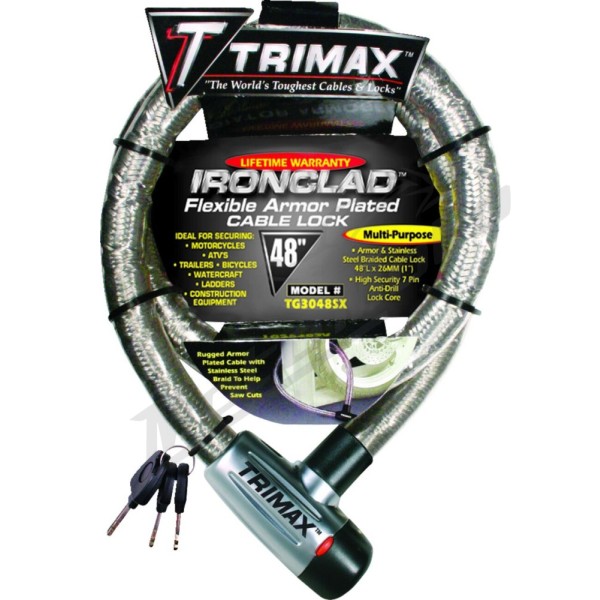 TRIMAX Gladiator Series Armored Cable Silver 122 cm