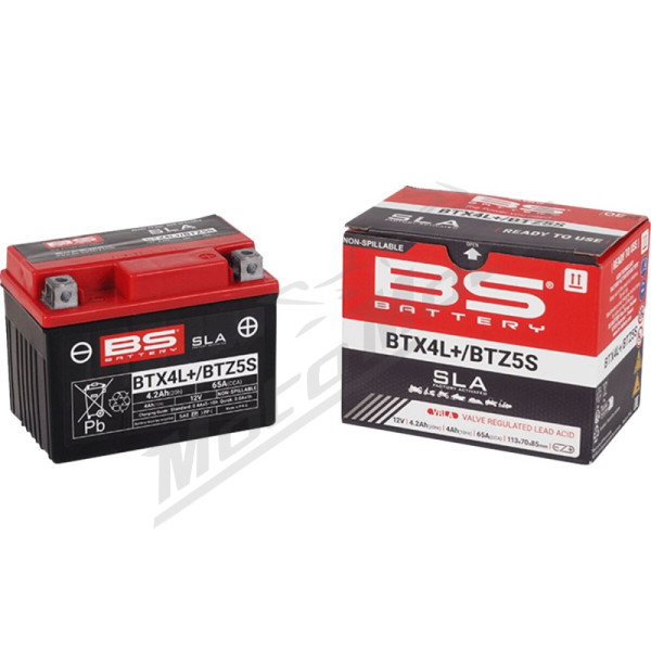 BS BATTERY SLA Factory- Activated AGM Maintenance-Free Battery BTX4L/BTZ5S 12V 4Ah