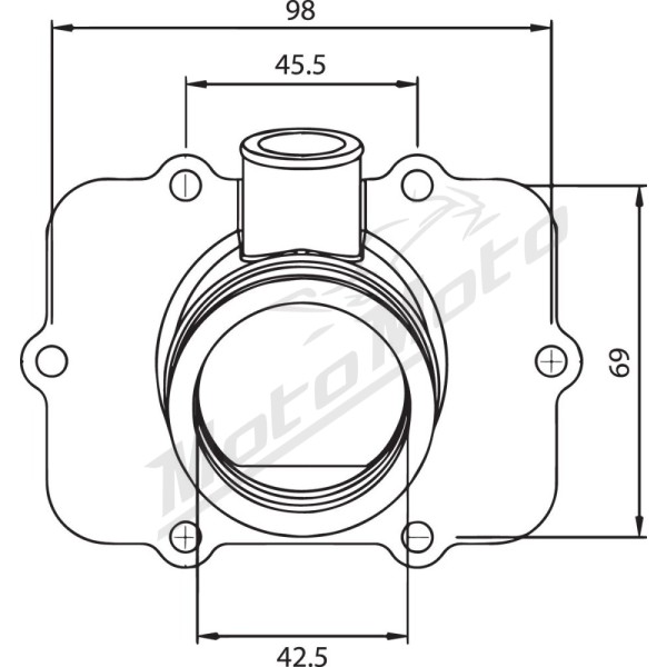 KIMPEX Karbiuratoriaus montavimo flanšas Ski Doo GT / MX-Z / Skandic 500-600 01-10