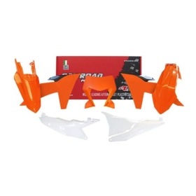 RACETECH Plastikų komplektas KTM EXC, EXC-F, XC, XC-F, XC-W 150/500cc 2024 Oranžinė/ Balta
