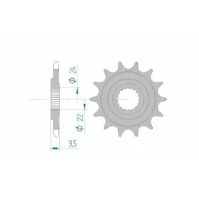 AFAM plieninė standartinė priekinė žvaigždutė 20311 - 520 12-16 dantukų HONDA / HM 250-500cc 88-24