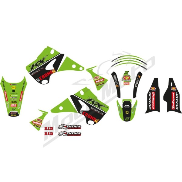 BLACKBIRD RACING Graphic Kit With Seat Cover Replica Team Kawasaki KX 125-250cc 03-08