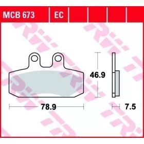 BRAKE PADS TRW MCB673 STANDARD