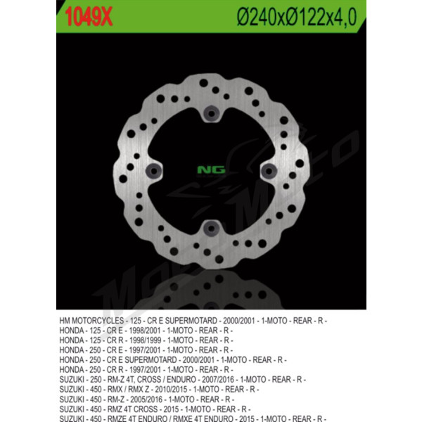 NG BRAKES Fixed Wave Rear Brake Disc 240mm Honda / Suzuki 125-450cc 97-20