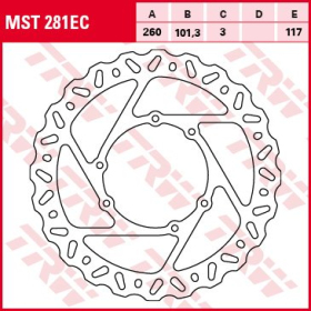 TRW Priekinis fiksuotas stabdžių diskas Honda CRF 250-450 15-16