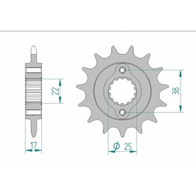 AFAM Steel Standard Front Sprocket 52612 - 520 14-15 teeth DUCATI IE / MONSTER 900cc 89-02