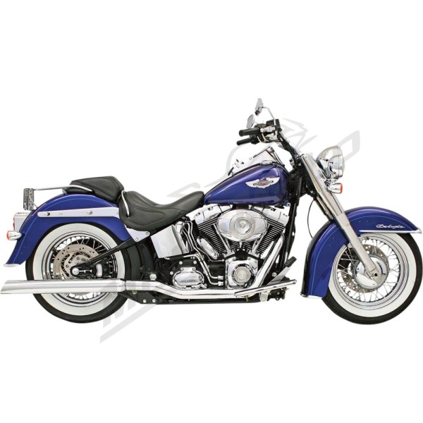 BASSANI XHAUST Power Curve True-Dual Crossover Header Pipes Harley Davidson 1340-1450cc 1986-2006