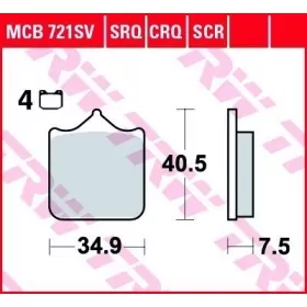 BRAKE PADS TRW MCB721SRT SPORT