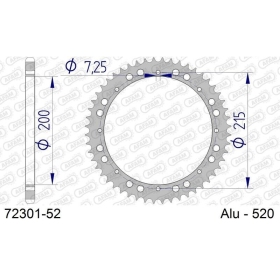 AFAM Aluminium Rear Sprocket 520 52 teeth KTM MX 495cc 82-83