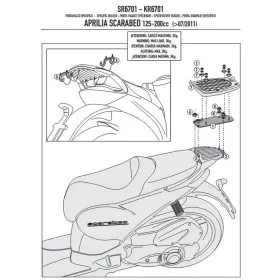 KAPPA Rear storage box bracket Aprilia Scarabeo 125-200 11-15