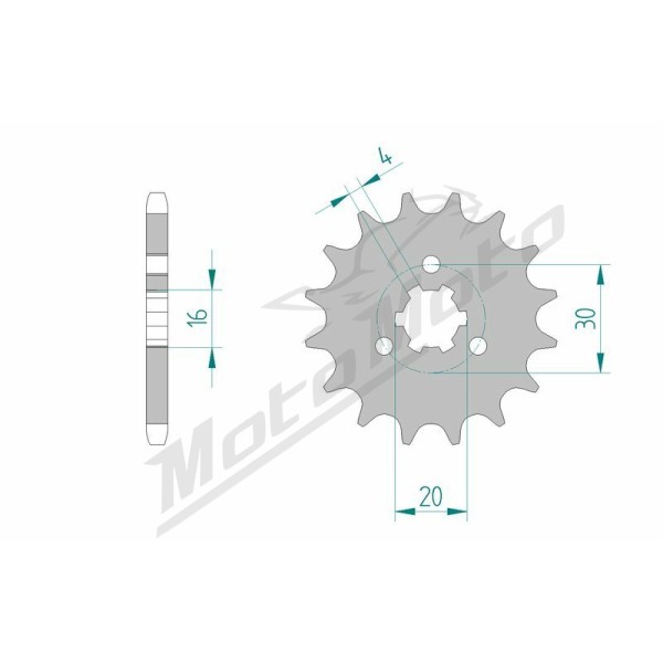 AFAM Steel Standard Front Sprocket 33200 - 428 14-15 teeth ​​​​​​​Kawasaki KE / KH / KX 125-175cc 74-82