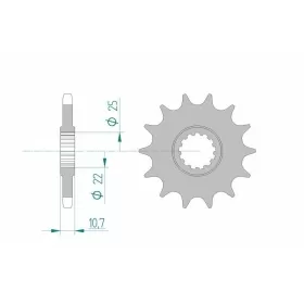 AFAM plieninė standartinė priekinė žvaigždutė 21606 - 525 15-17 dantukų YAMAHA TDM / TRX / YZF-R6 600-850cc 96-21