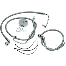 DRAG SPECIALTIES Stainless Steel Brake Line Kit Harley Davidson FLHR / FLHRC / FLHRCI / FLHRI 1450-1800cc 00-07