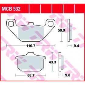  BRAKE PADS TRW MCB532 STANDARD 