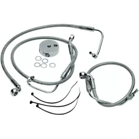 DRAG SPECIALTIES Stainless Steel Brake Line Kit Harley Davidson FLHR / FLHRC / FLHRCI / FLHRI 1450-1800cc 00-07