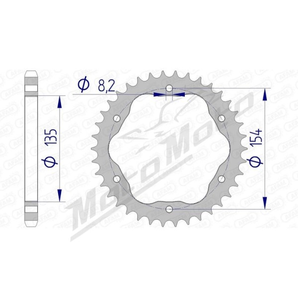 AFAM Aluminium Rear Sprocket 525 38-42 teeth