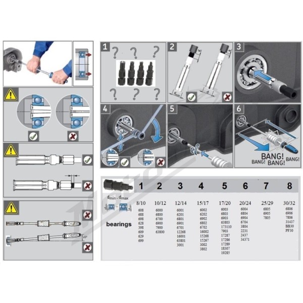 BLACK BEARING Blind Hole Puller Set Ø8-30mm Puller1