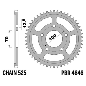 PBR Standard C45 Steel Rear Sprocket 4646 - 525 ​​​​​​​BMW HP4 / S 1000cc 2012-2014